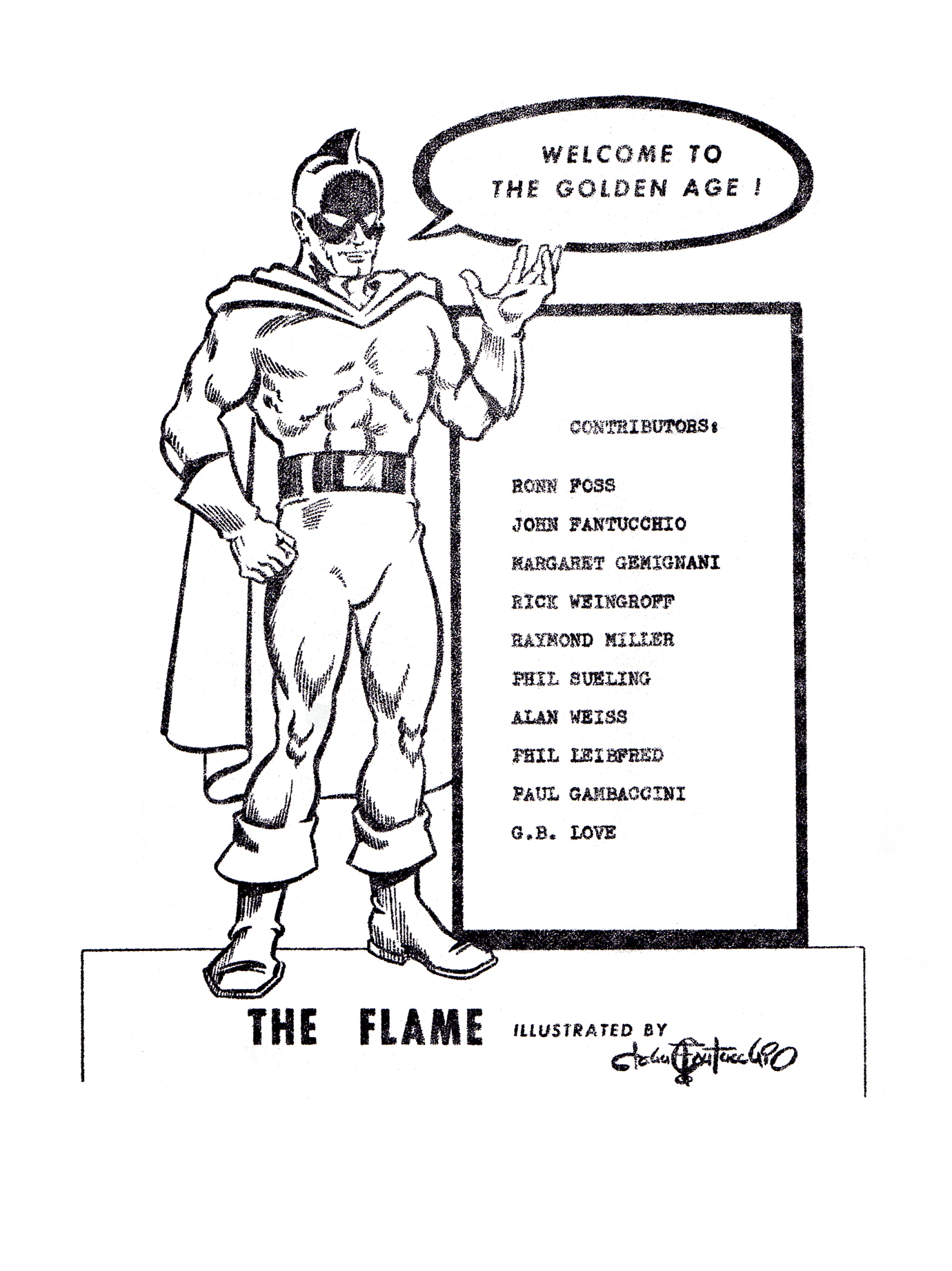 The Golden Age #1 Contents Page by John G Fantucchio