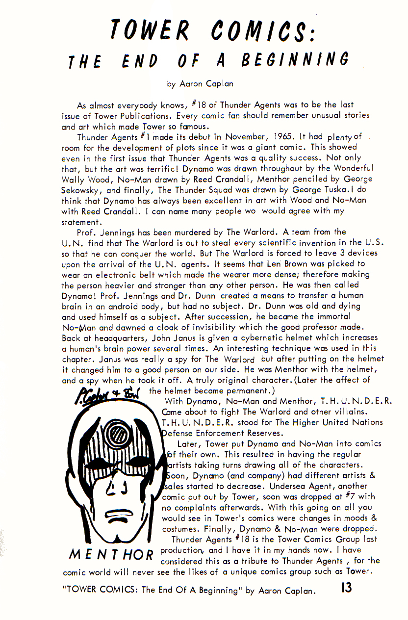 Cringe inducing article I wrote for Bill G. Wilson's The Collector fanzine as a kid ...